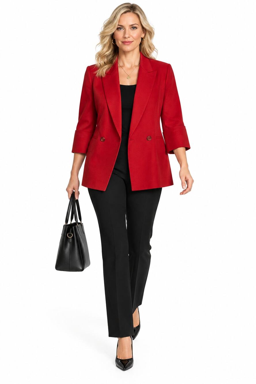 My closet Ellen Tracy Linda Allard Red Blazer Womens Career Jacket Size 12 Linen
